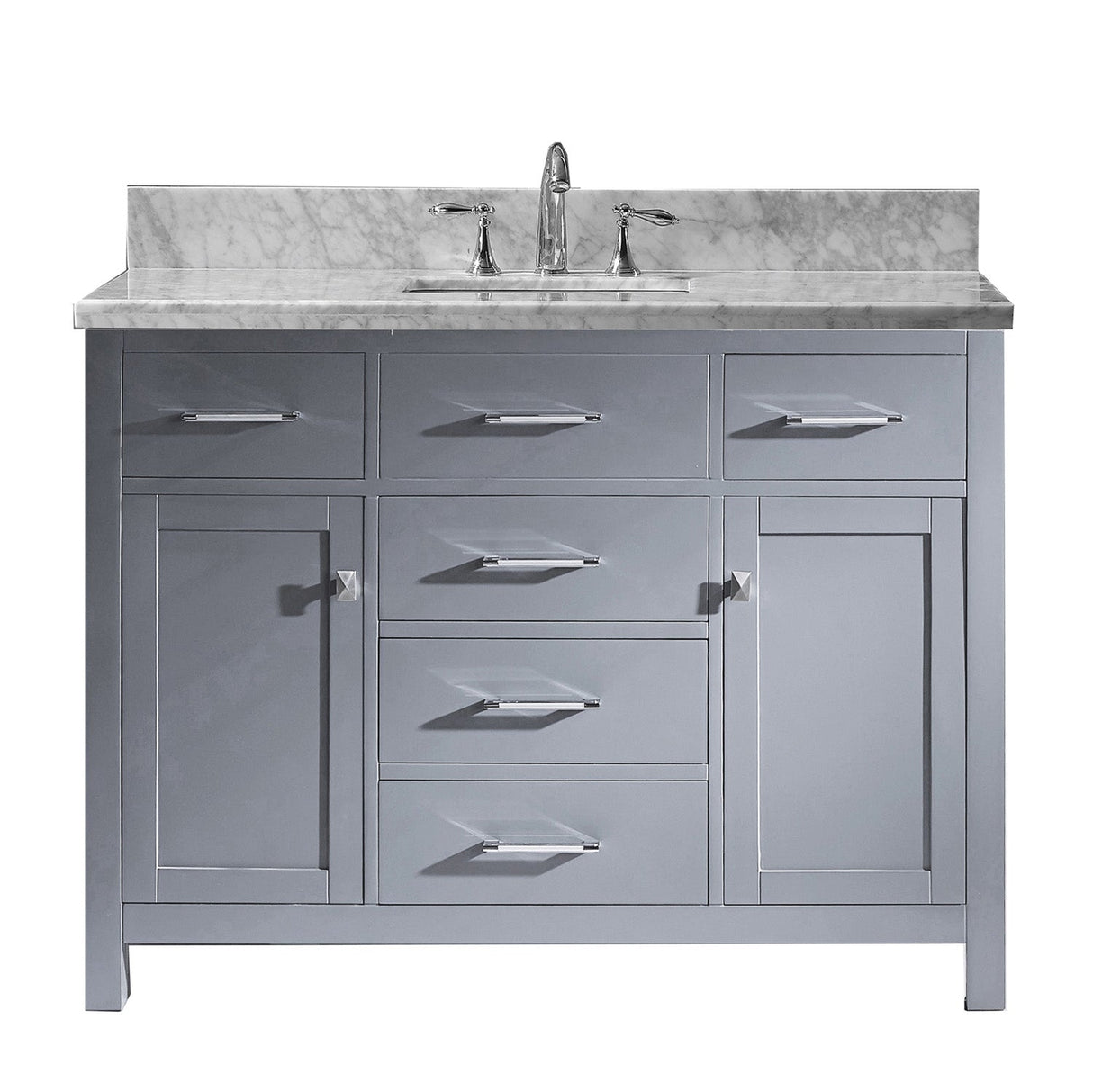 Virtu USA Caroline 48" Single Bath Vanity with Marble Top and Square Sink - Luxe Bathroom Vanities Luxury Bathroom Fixtures Bathroom Furniture