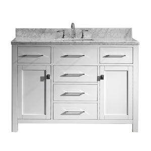Virtu USA Caroline 48" Single Bath Vanity with Marble Top and Square Sink with Brushed Nickel Faucet - Luxe Bathroom Vanities Luxury Bathroom Fixtures Bathroom Furniture