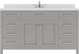 Virtu USA Caroline 60" Single Bath Vanity with Dazzle White Top and Round Sink - Luxe Bathroom Vanities Luxury Bathroom Fixtures Bathroom Furniture