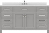 Virtu USA Caroline 60" Single Bath Vanity with Dazzle White Top and Round Sink - Luxe Bathroom Vanities Luxury Bathroom Fixtures Bathroom Furniture