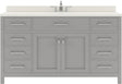 Virtu USA Caroline 60" Single Bath Vanity with White Quartz Top and Square Sink - Luxe Bathroom Vanities