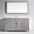 Virtu USA Caroline 60" Single Bath Vanity with Marble Top and Square Sink with Mirror - Luxe Bathroom Vanities Luxury Bathroom Fixtures Bathroom Furniture