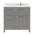 Virtu USA Caroline Parkway 36" Single Bath Vanity with White Quartz Top and Round Sink - Luxe Bathroom Vanities