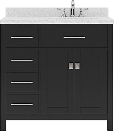 Virtu USA Caroline Parkway 36" Single Bath Vanity with Dazzle White Top and Round Sink - Luxe Bathroom Vanities Luxury Bathroom Fixtures Bathroom Furniture