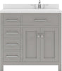 Virtu USA Caroline Parkway 36" Single Bath Vanity in Cashmere Grey with Dazzle White Top and Square Sink - Luxe Bathroom Vanities Luxury Bathroom Fixtures Bathroom Furniture