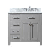 Virtu USA Caroline Parkway 36" Single Bath Vanity with Marble Top and Square Sink - Luxe Bathroom Vanities Luxury Bathroom Fixtures Bathroom Furniture