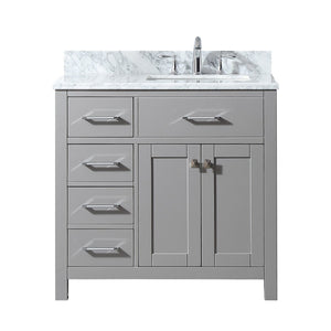 Virtu USA Caroline Parkway 36" Single Bath Vanity with Marble Top and Square Sink - Luxe Bathroom Vanities Luxury Bathroom Fixtures Bathroom Furniture