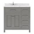 Virtu USA Caroline Parkway 36" Single Bath Vanity with Cultured Marble Quartz Top and Round Sink - Luxe Bathroom Vanities