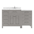 Virtu USA Caroline Parkway 57" Single Bath Vanity with White Quartz Top and Round Sink - Luxe Bathroom Vanities