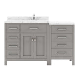 Virtu USA Caroline Parkway 57" Single Bath Vanity with White Quartz Top and Round Sink - Luxe Bathroom Vanities