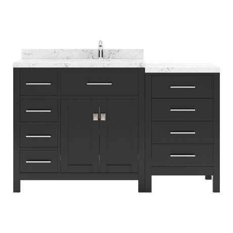 Virtu USA Caroline Parkway 57" Single Bath Vanity with White Quartz Top and Round Sink - Luxe Bathroom Vanities