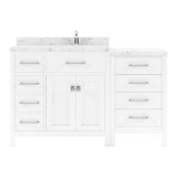 Virtu USA Caroline Parkway 57" Single Bath Vanity with White Quartz Top and Round Sink - Luxe Bathroom Vanities