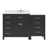 Virtu USA Caroline Parkway 57" Single Bath Vanity with White Quartz Top and Square Sink - Luxe Bathroom Vanities