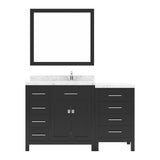 Virtu USA Caroline Parkway 57" Single Bath Vanity with White Quartz Top and Square Sink with Matching Mirror - Luxe Bathroom Vanities