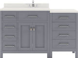 Virtu USA Caroline Parkway 57" Single Bath Vanity with Dazzle White Quartz Top and Round Sink - Luxe Bathroom Vanities