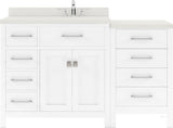 Virtu USA Caroline Parkway 57" Single Bath Vanity with Dazzle White Quartz Top and Round Sink - Luxe Bathroom Vanities