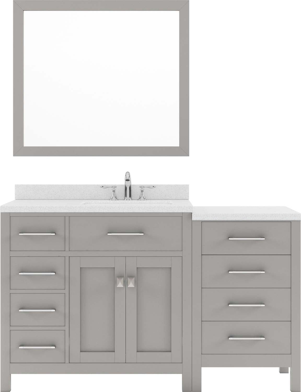 Virtu USA Caroline Parkway 57" Single Bath Vanity with Dazzle White Top and Square Sink with Mirror - Luxe Bathroom Vanities Luxury Bathroom Fixtures Bathroom Furniture