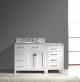 Virtu USA Caroline Parkway 57" Single Bath Vanity with White Marble Top and Round Sink