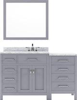 Virtu USA Caroline Parkway 57" Single Bath Vanity with Marble Top and Square Sink with Mirror - Luxe Bathroom Vanities