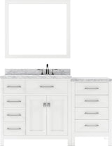 Virtu USA Caroline Parkway 57" Single Bath Vanity with Marble Top and Square Sink with Mirror - Luxe Bathroom Vanities