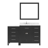 Virtu USA Caroline Parkway 57" Single Bath Vanity with Cultured Marble White Quartz Top and Round Sink with Matching Mirror - Luxe Bathroom Vanities