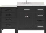 Virtu USA Caroline Parkway 57" Single Bath Vanity with Dazzle Quartz Top and Round Sink - Luxe Bathroom Vanities