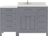 Virtu USA Caroline Parkway 57" Single Bath Vanity with Dazzle Quartz Top and Round Sink - Luxe Bathroom Vanities