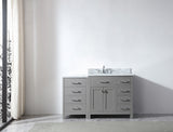 Virtu USA Caroline Parkway 57" Single Bath Vanity with Italian White Marble Top and Round Sink