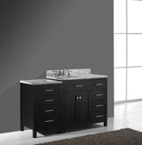 Virtu USA Caroline Parkway 57" Single Bath Vanity with Italian White Marble Top and Round Sink