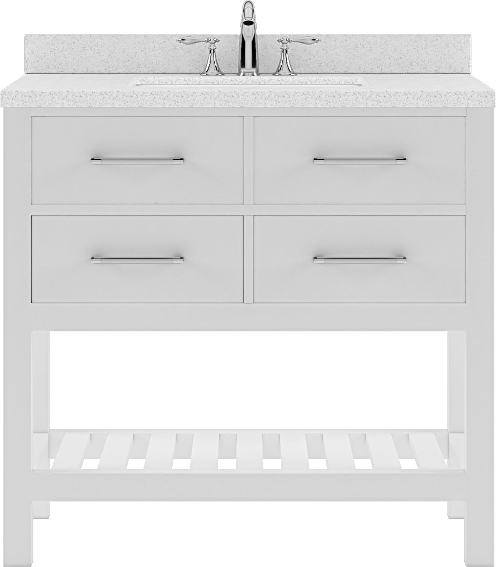 Virtu USA Caroline Estate 36" Single Bath Vanity with Dazzle White Top and Round Sink - Luxe Bathroom Vanities Luxury Bathroom Fixtures Bathroom Furniture