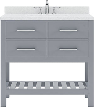 Virtu USA Caroline Estate 36" Single Bath Vanity with Dazzle White Top and Square Sink - Luxe Bathroom Vanities Luxury Bathroom Fixtures Bathroom Furniture