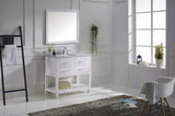 Virtu USA Caroline Estate 36" Single Bath Vanity with White Marble Top and Round Sink with Brushed Nickel Faucet with Matching Mirrors