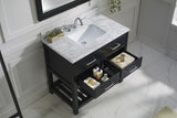 Virtu USA Caroline Estate 36" Single Bath Vanity with White Marble Top and Square Sink with Matching Mirrors