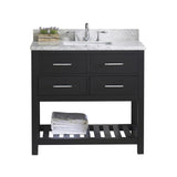 Virtu USA Caroline Estate 36" Single Bath Vanity with Marble Top and Square Sink - Luxe Bathroom Vanities Luxury Bathroom Fixtures Bathroom Furniture