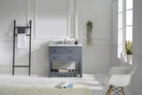 Virtu USA Caroline Estate 36" Single Bath Vanity with White Marble Top and Square Sink
