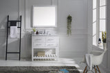 Virtu USA Caroline Estate 36" Single Bath Vanity with White Marble Top and Square Sink with Brushed Nickel Faucet with Matching Mirrors