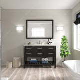 Virtu USA Caroline Estate 48" Single Bath Vanity with White Quartz Top and Round Sink with Matching Mirrors