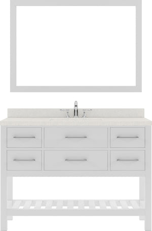 Virtu USA Caroline Estate 48" Single Bath Vanity with Dazzle White Top and Round Sink with Mirror - Luxe Bathroom Vanities