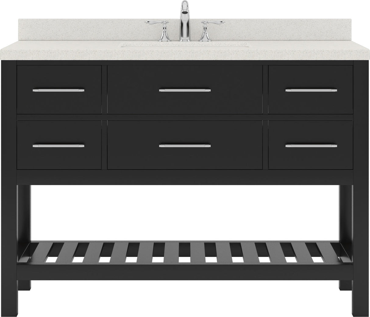 Virtu USA Caroline Estate 48" Single Bath Vanity with White Quartz Top and Square Sink - Luxe Bathroom Vanities