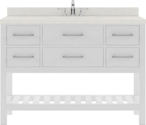 Virtu USA Caroline Estate 48" Single Bath Vanity with White Quartz Top and Square Sink - Luxe Bathroom Vanities