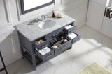 Virtu USA Caroline Estate 48" Single Bath Vanity with White Marble Top and Round Sink with Matching Mirrors