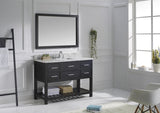 Virtu USA Caroline Estate 48" Single Bath Vanity with White Marble Top and Square Sink with Polished Chrome Faucet with Matching Mirrors