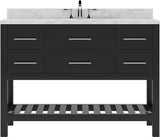 Virtu USA Caroline Estate 48" Single Bath Vanity with White Marble Top and Square Sink - Luxe Bathroom Vanities