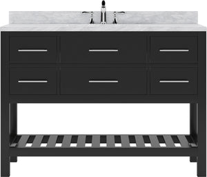 Virtu USA Caroline Estate 48" Single Bath Vanity with White Marble Top and Square Sink - Luxe Bathroom Vanities