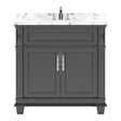 Virtu USA Victoria 36" Single Bath Vanity in  with White Quartz Top and Square Sink - Luxe Bathroom Vanities