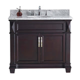 Virtu USA Victoria 36" Single Bath Vanity with Marble Top and Round Sink - Luxe Bathroom Vanities Luxury Bathroom Fixtures Bathroom Furniture