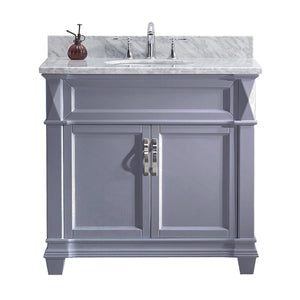 Virtu USA Victoria 36" Single Bath Vanity with Marble Top and Round Sink - Luxe Bathroom Vanities Luxury Bathroom Fixtures Bathroom Furniture