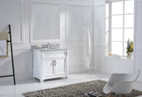 Virtu USA Victoria 36" Single Bath Vanitywith White Marble Top and Round Sink