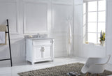 Virtu USA Victoria 36" Single Bath Vanity with White Marble Top and Square Sink