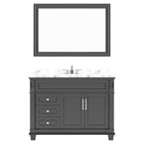 Virtu USA Victoria 48" Single Bath Vanity with White Quartz Top and Round Sink with Matching Mirror - Luxe Bathroom Vanities